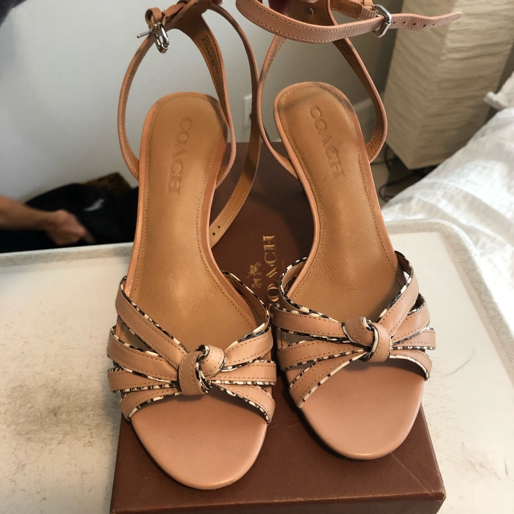 Nude colored Coach Sandals